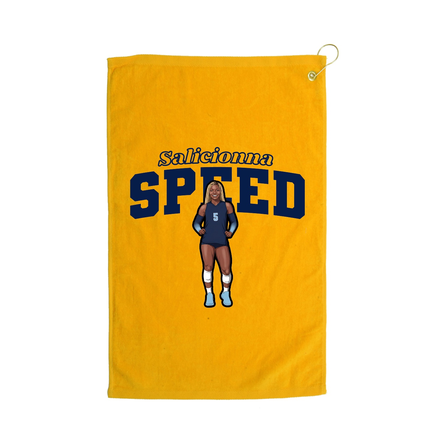 Golf Towel — Name Arch in Gold