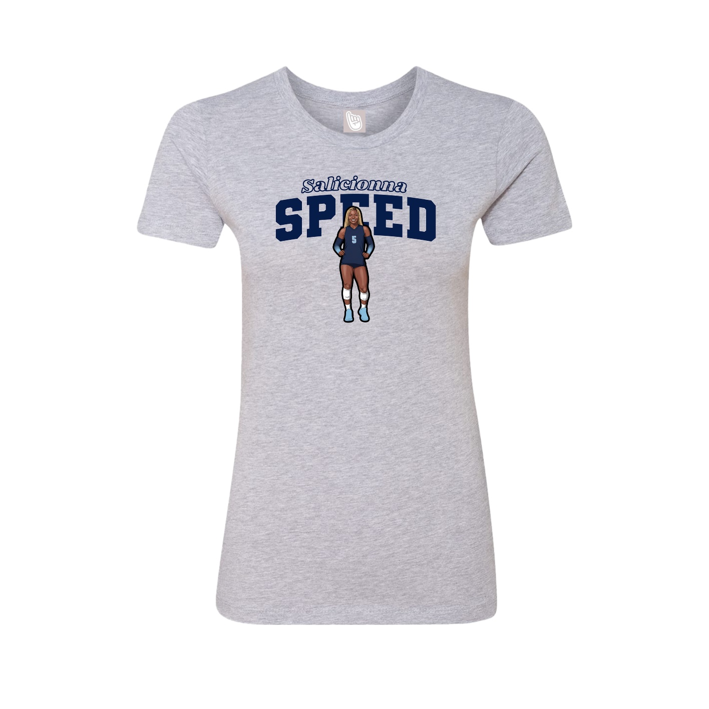 Fitted Women's Tee — Name Arch in Grey