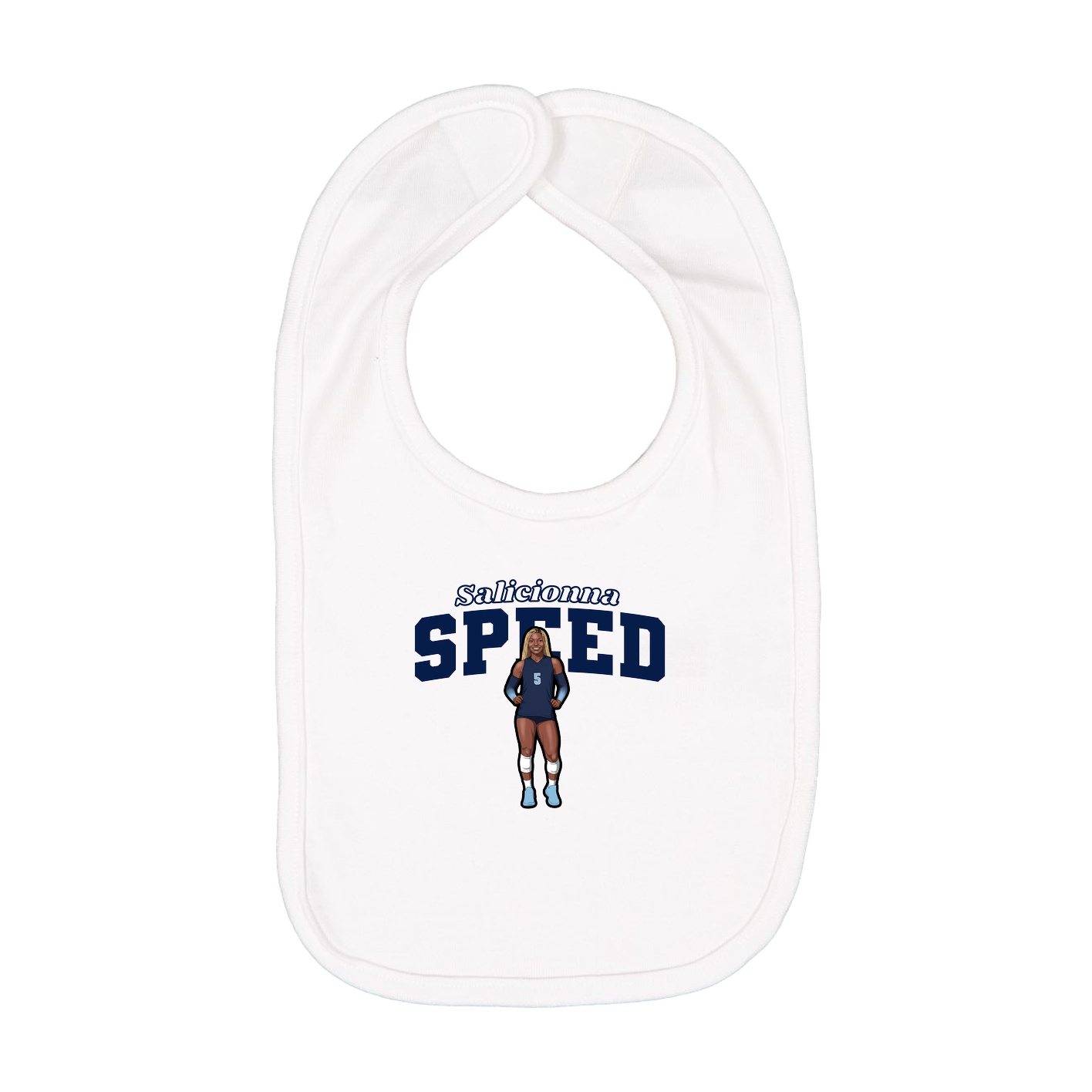 Infant Bib — Name Arch in White