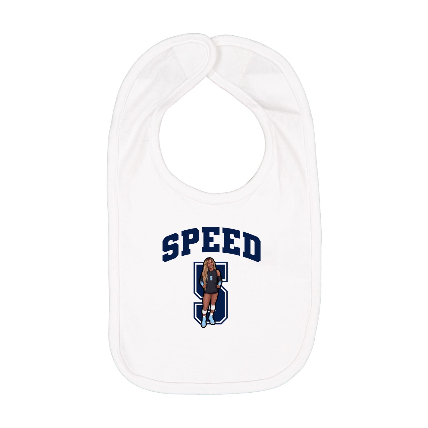 Infant Bib — Number in White