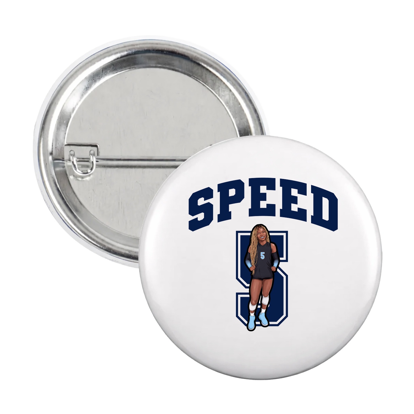 Game Day Button — Number in White