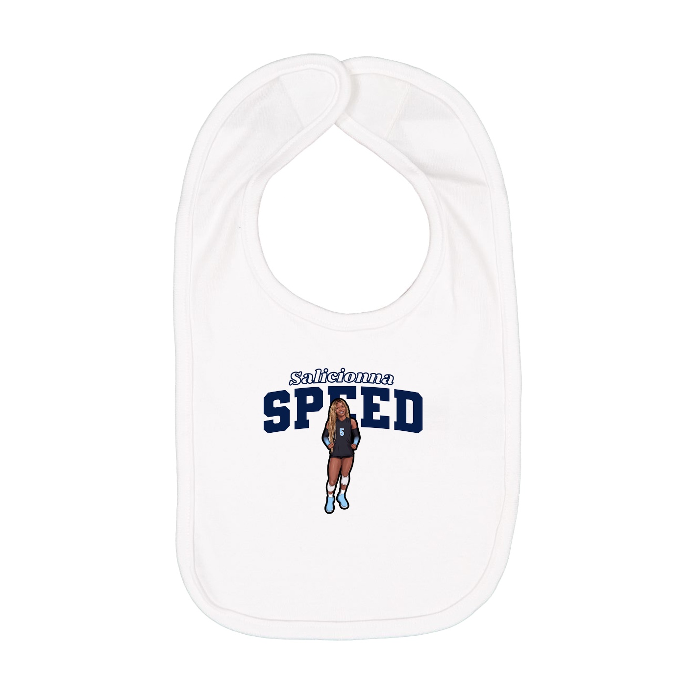 Infant Bib — Name Arch in White
