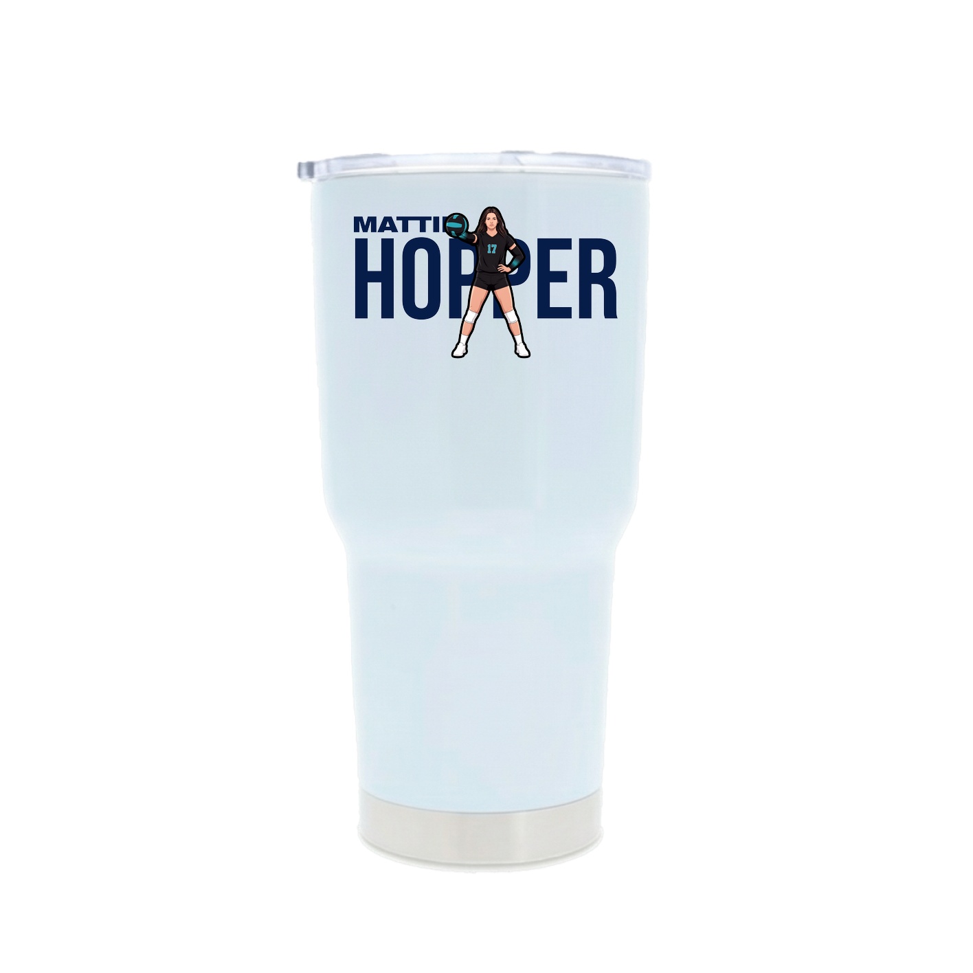 30oz Stainless Steel Tumbler — Player Name in White