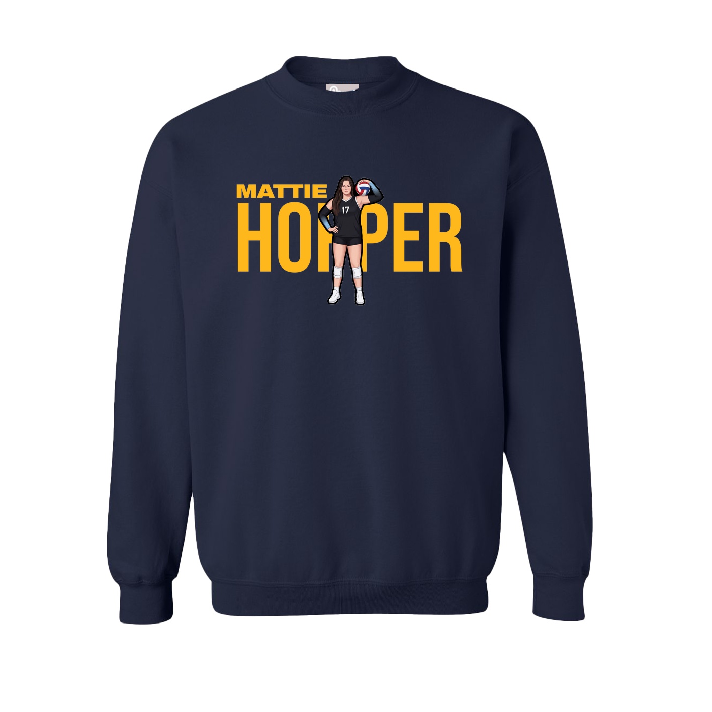 Fleece Crew — Player Name in Navy