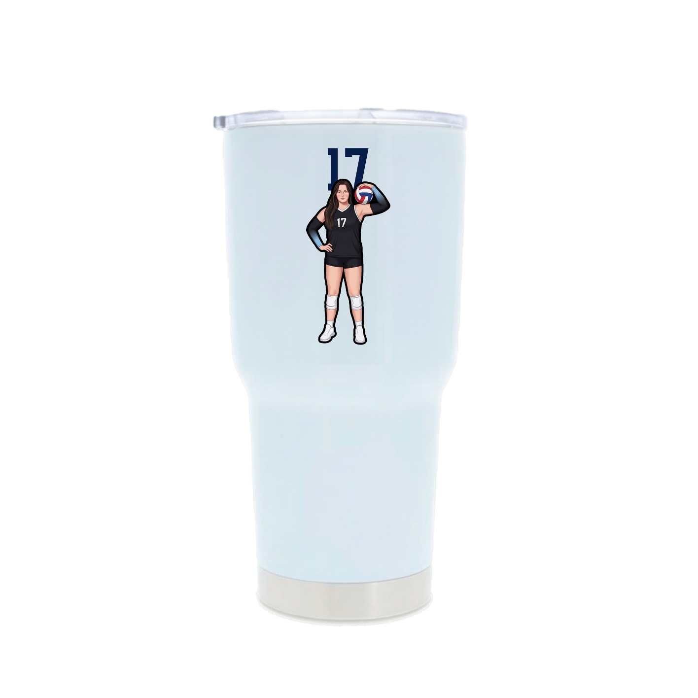 30oz Stainless Steel Tumbler — Number Top in White