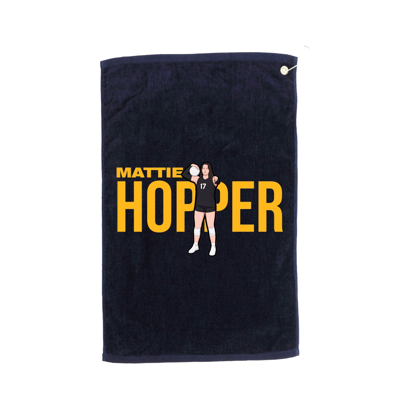 Golf Towel — Player Name in Navy