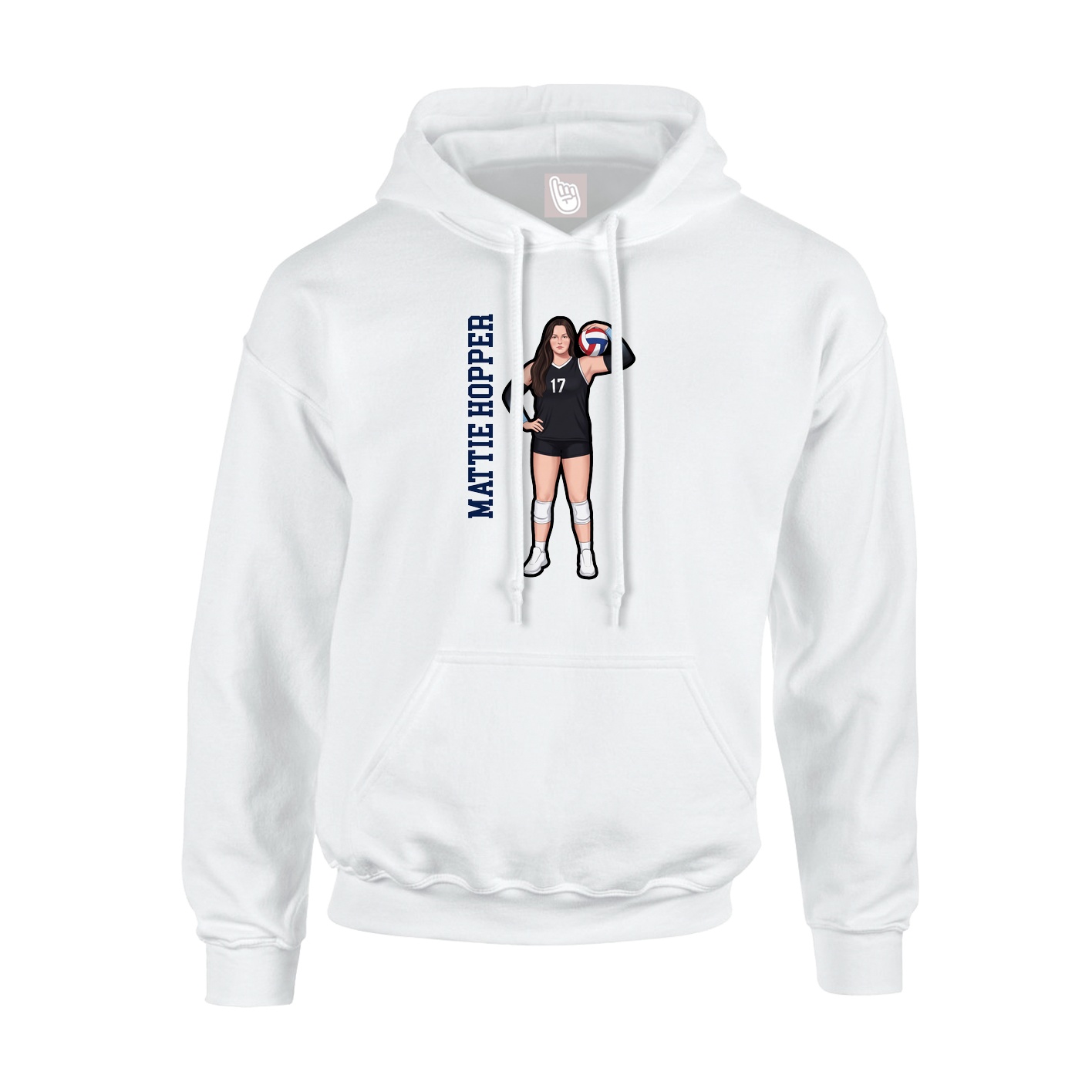 Hoodie — Name Vertical in White