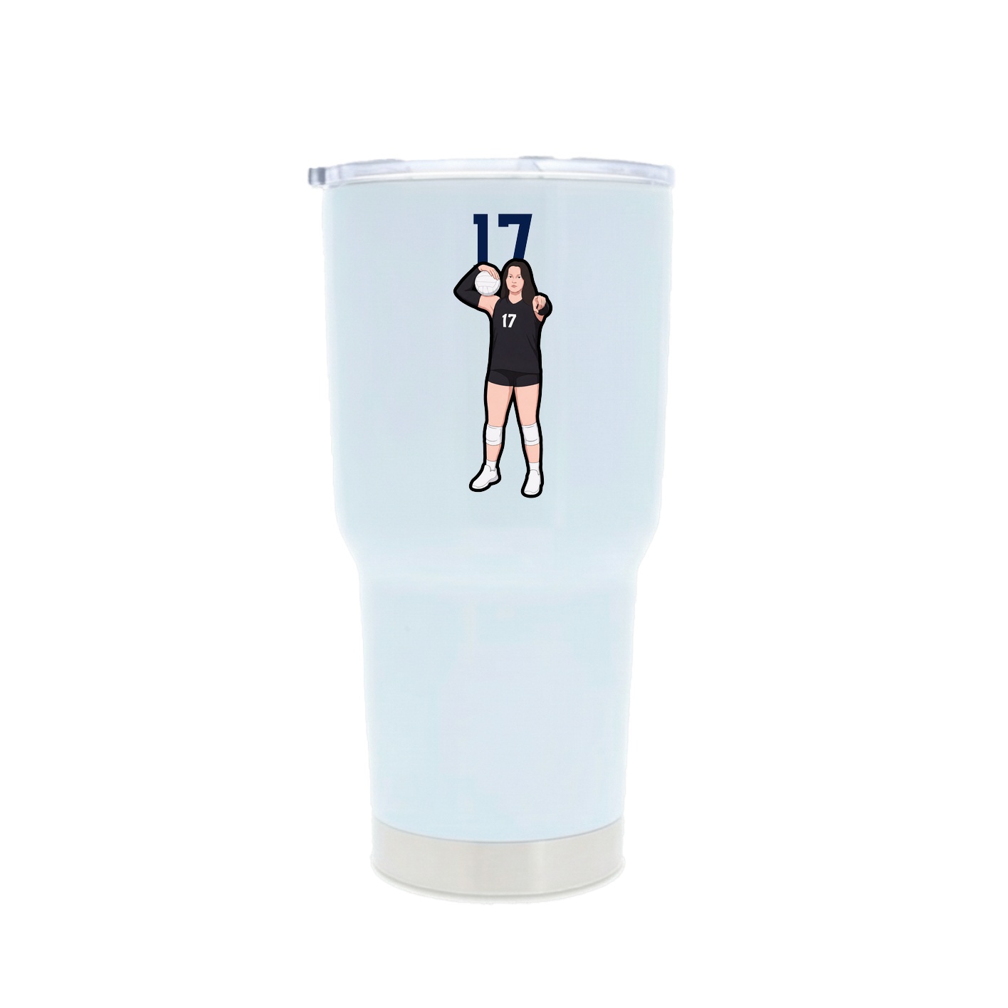 30oz Stainless Steel Tumbler — Number Top in White
