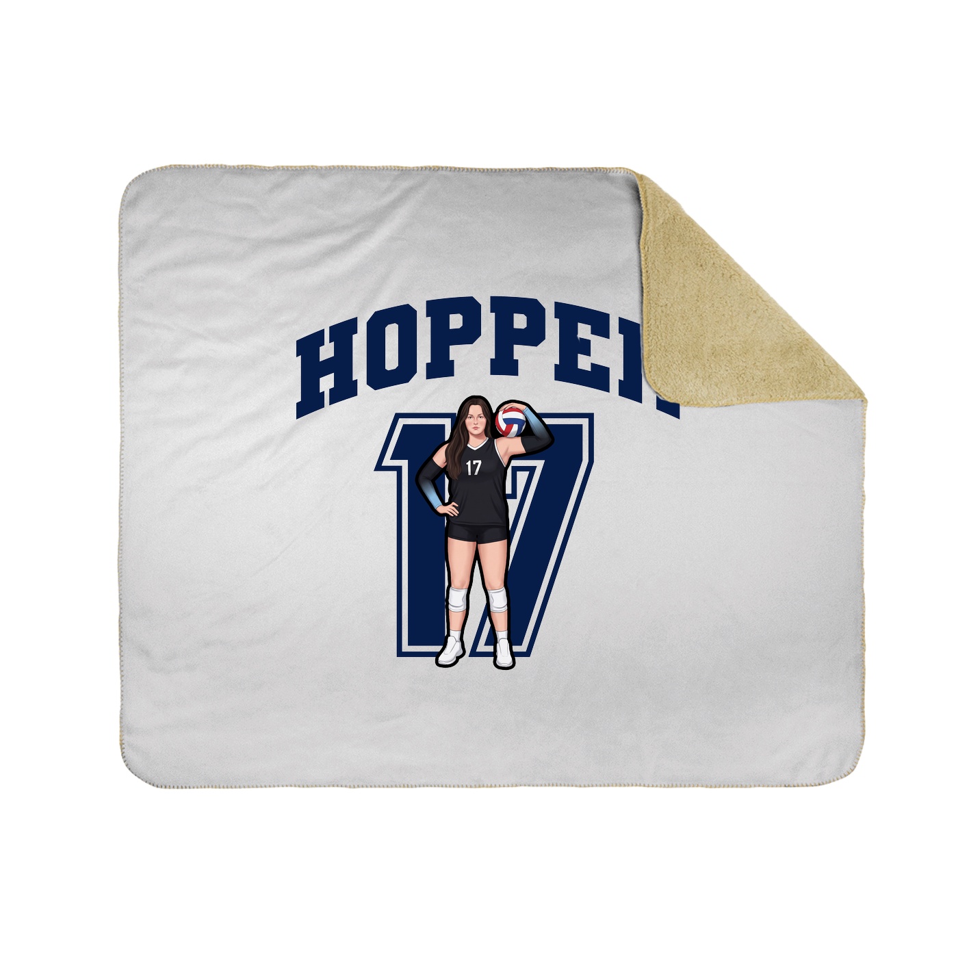 Throw Blanket — Number in White