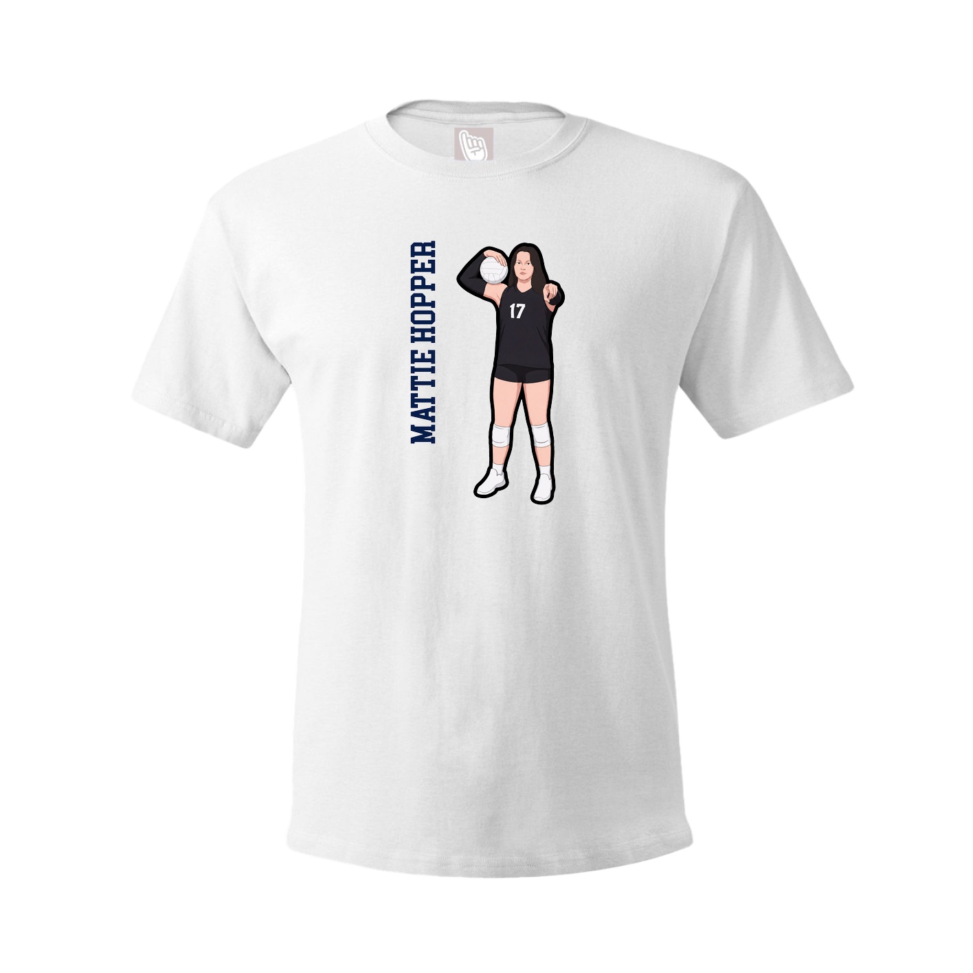 Youth Tee — Name Vertical in White