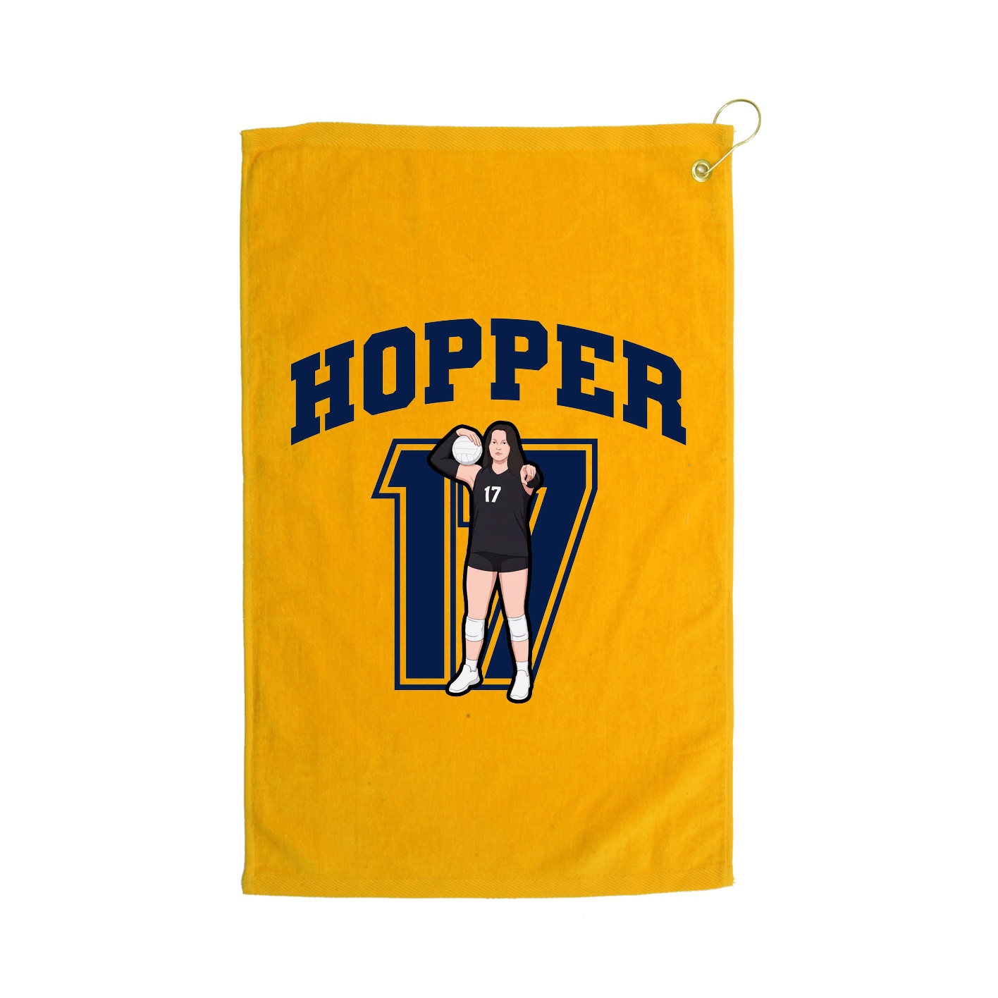 Golf Towel — Number in Gold