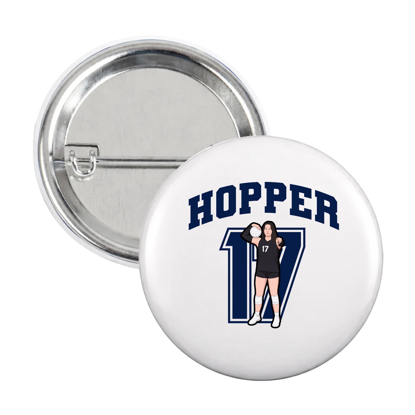 Game Day Button — Number in White