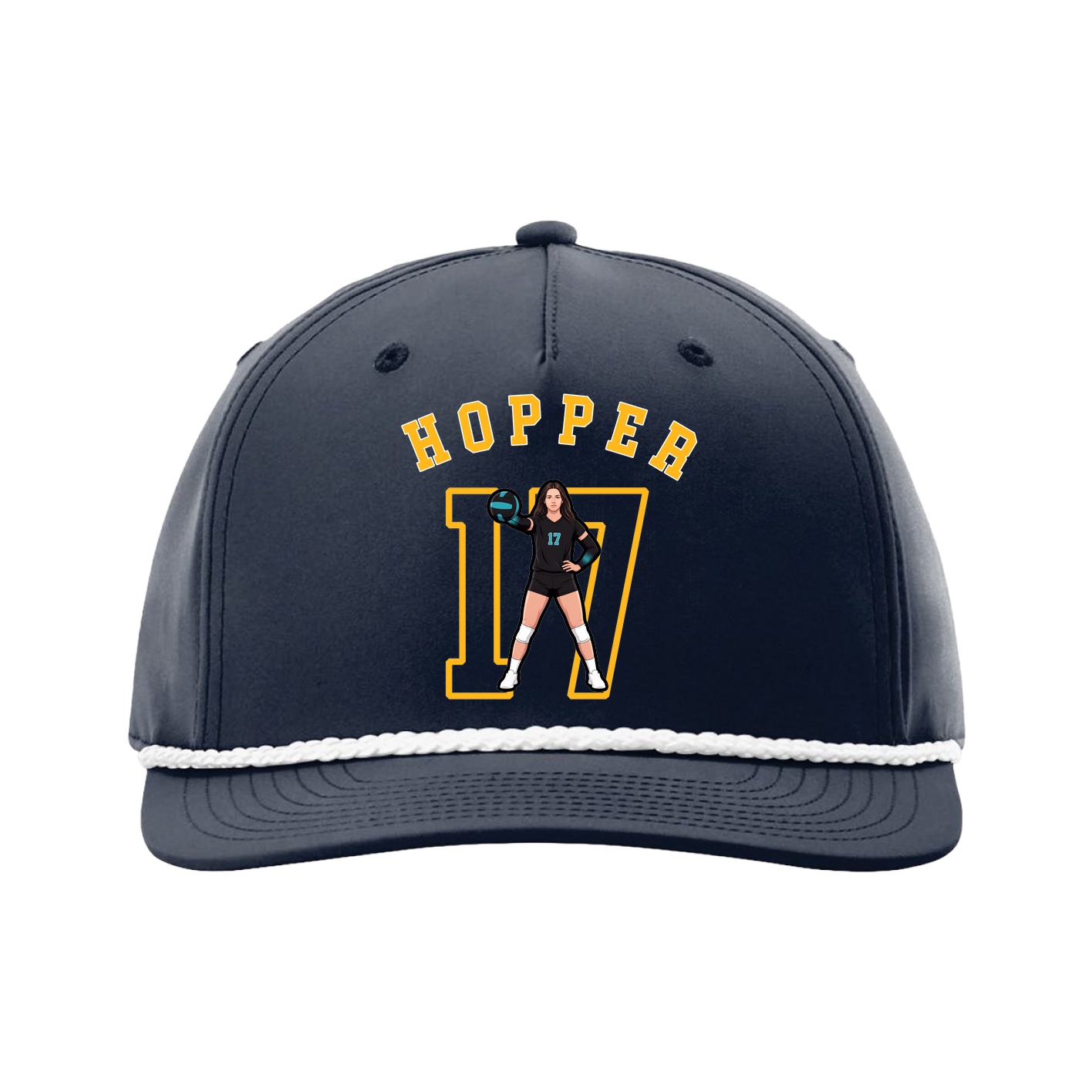 Five-Panel Classic Rope Cap — Shirsey Arch in Navy