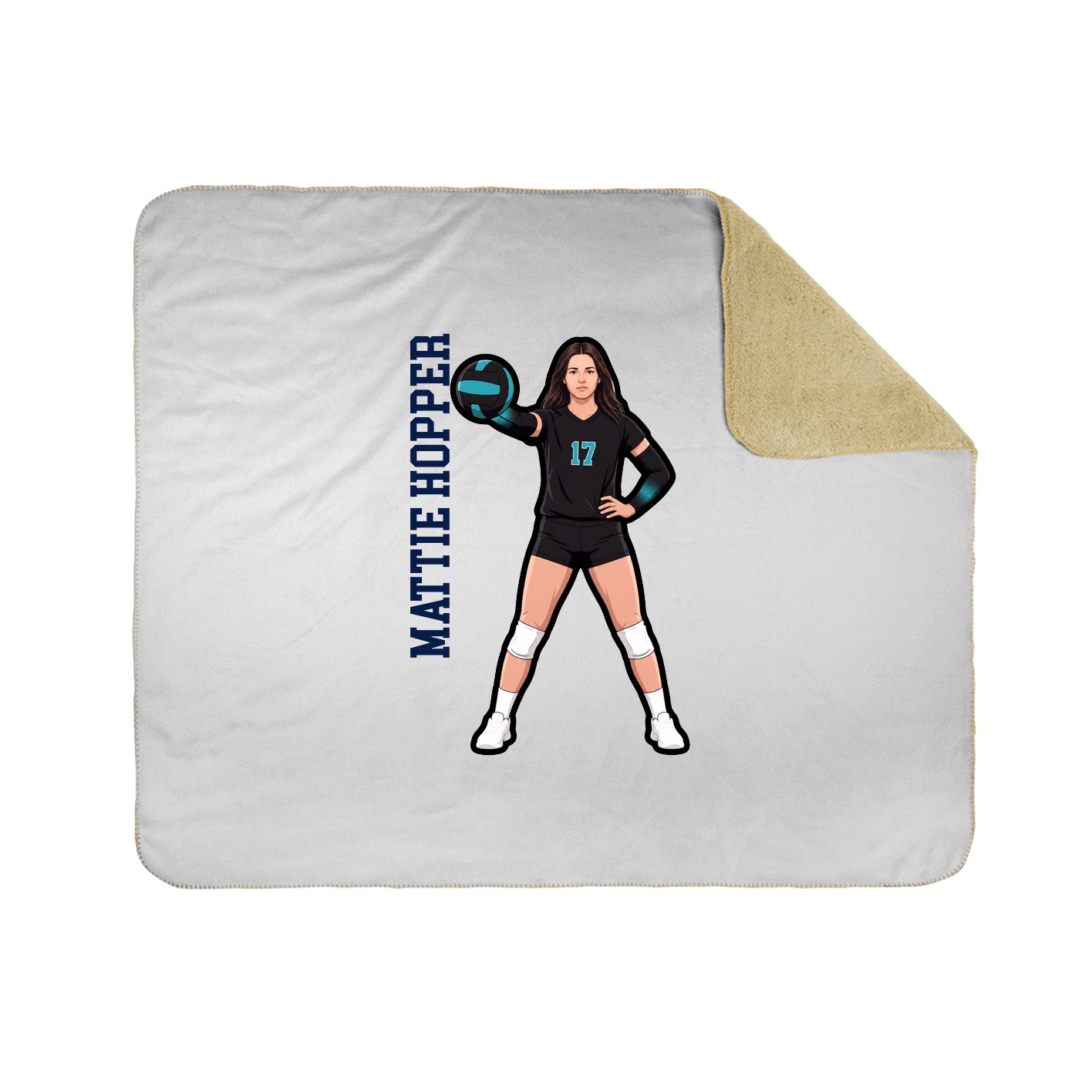 Throw Blanket — Name Vertical in White