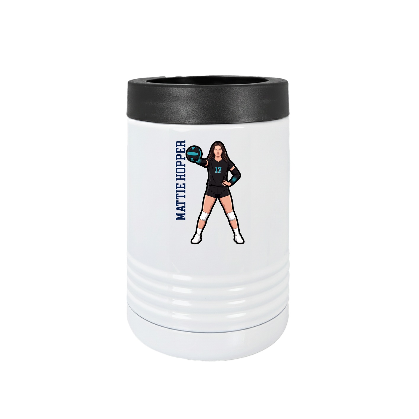 Beverage Holder — Name Vertical in White