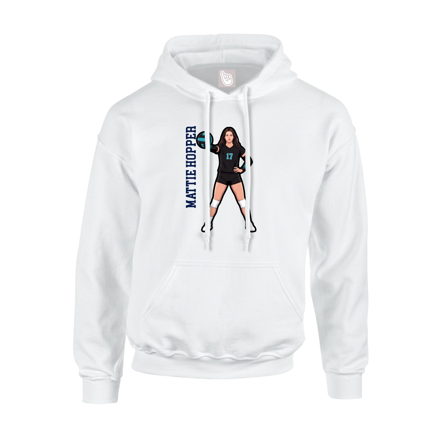 Youth Hoodie — Name Vertical in White