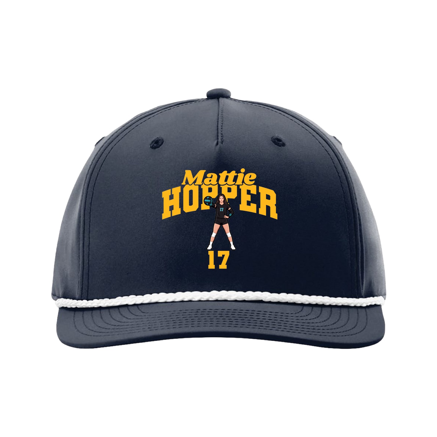 Five-Panel Classic Rope Cap — Signature Arch in Navy