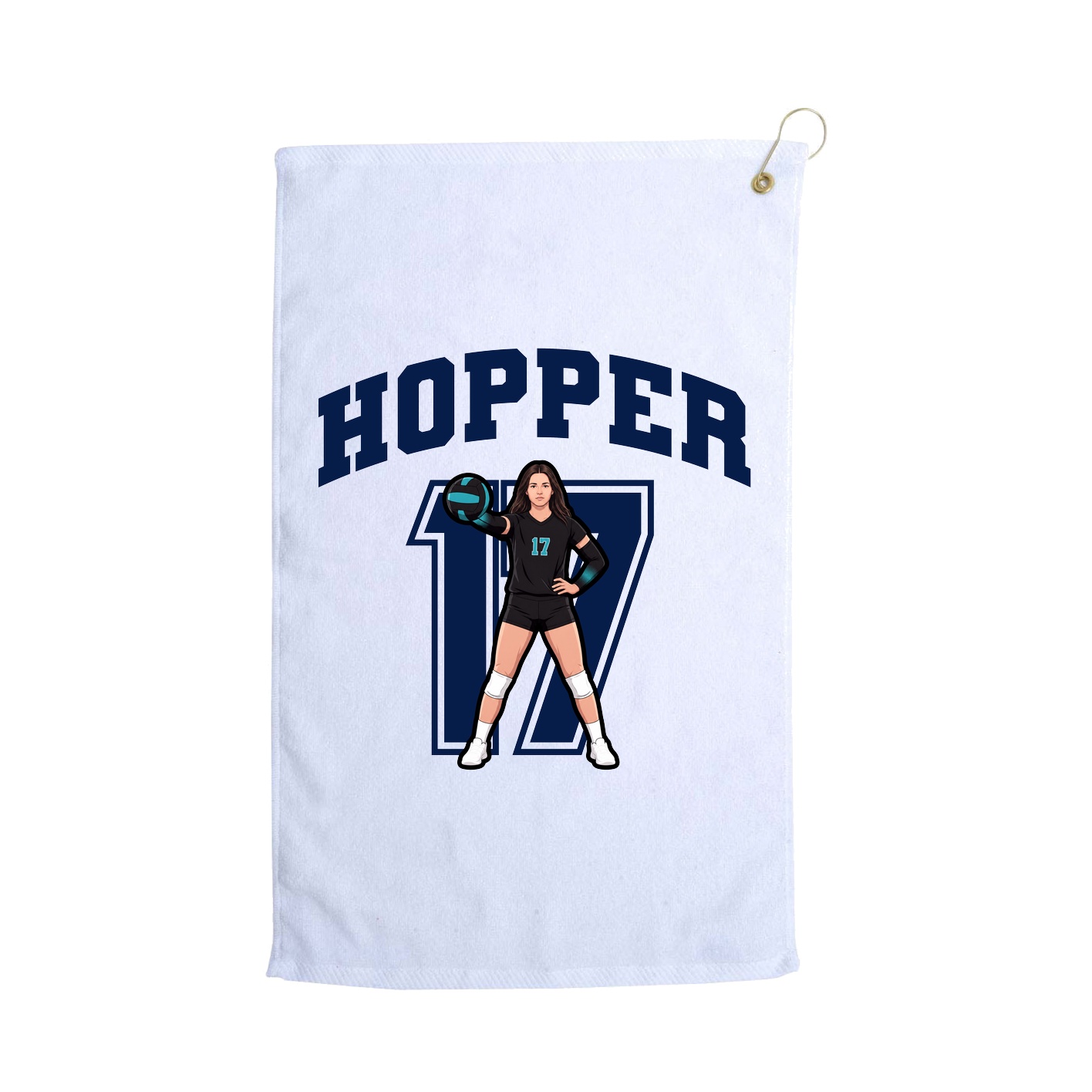 Golf Towel — Number in White