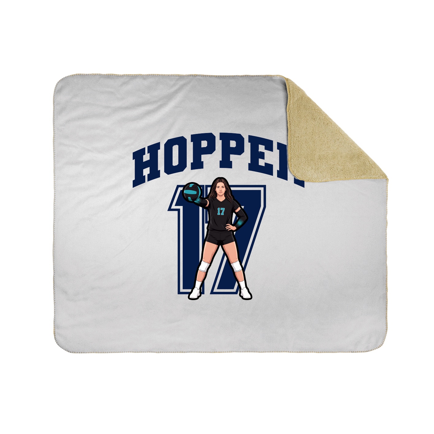 Throw Blanket — Number in White
