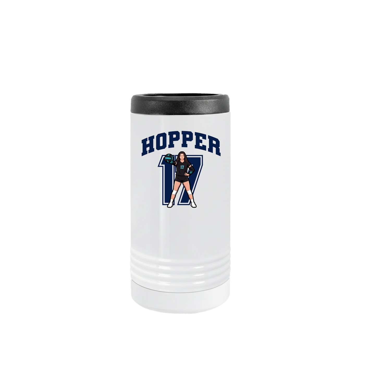 Slim Beverage Holder — Number in White
