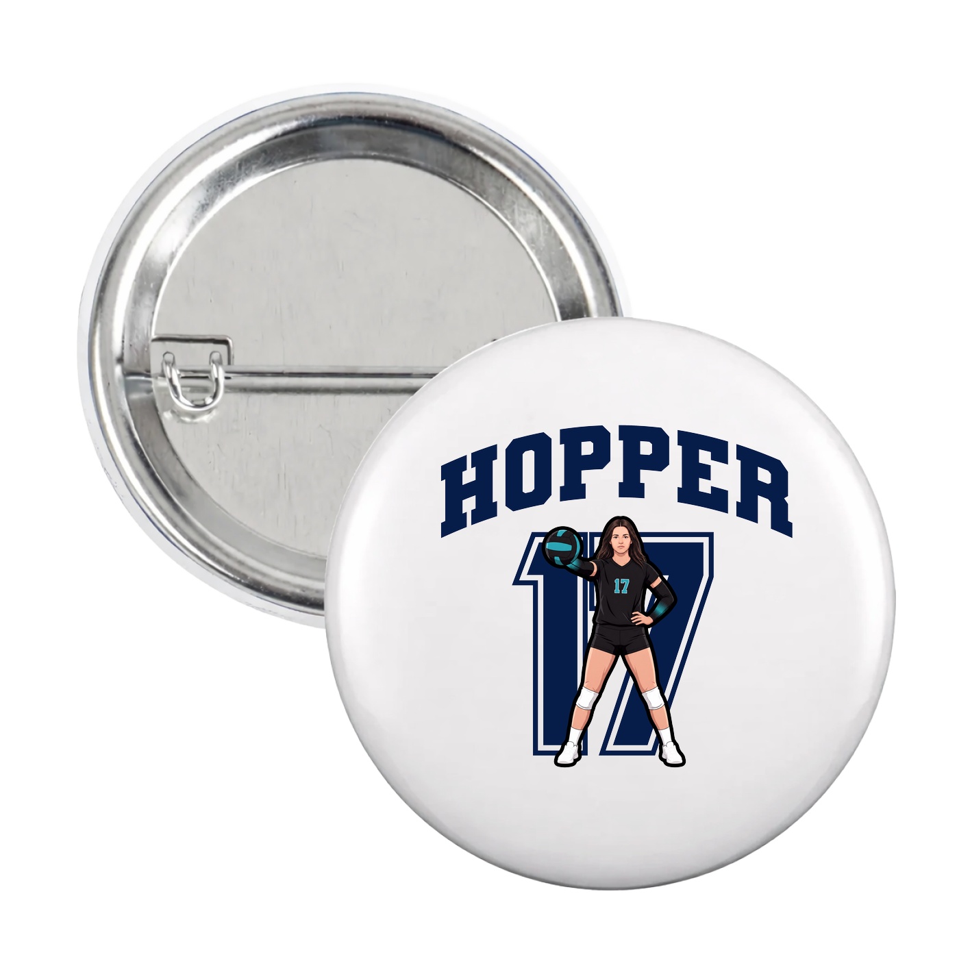Game Day Button — Number in White