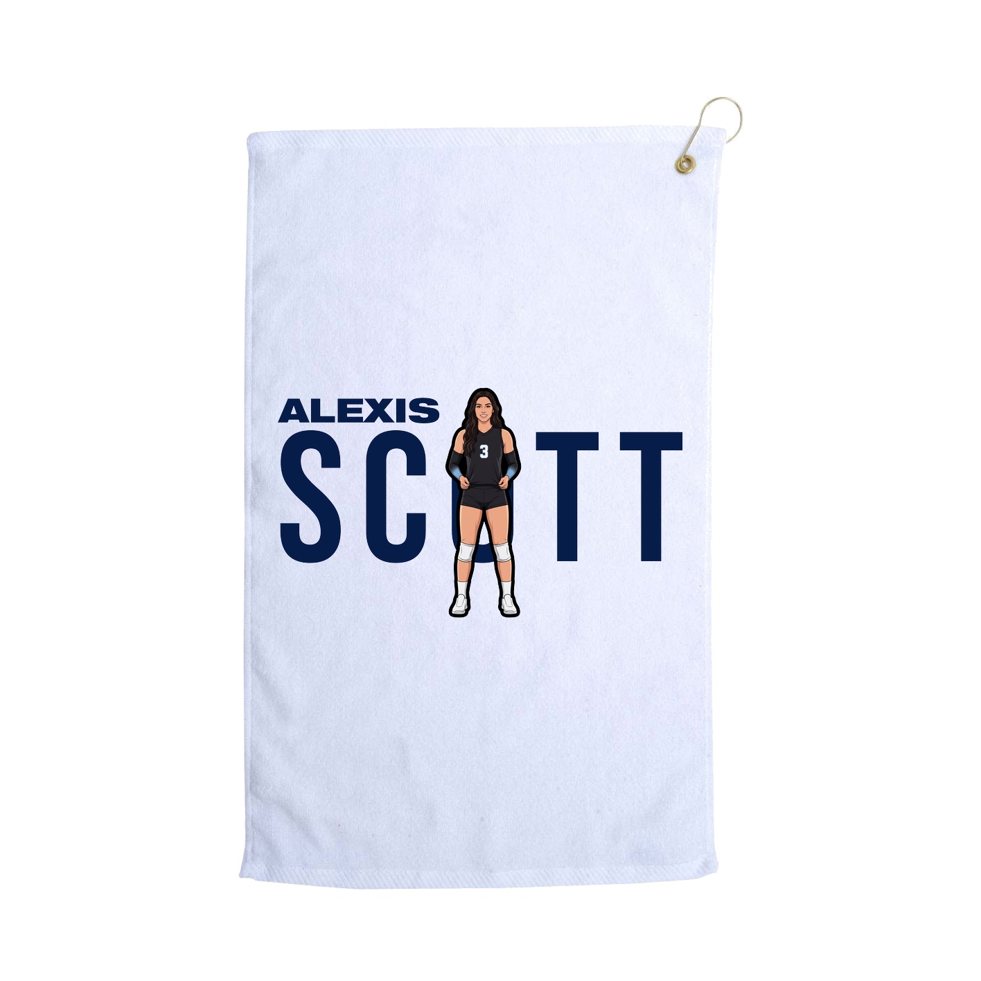 Golf Towel — Player Name in White