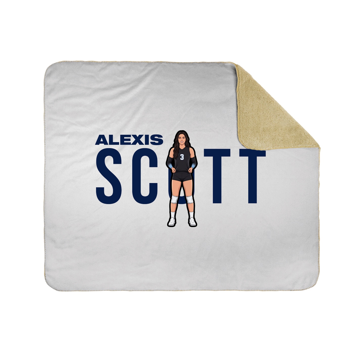 Throw Blanket — Player Name in White