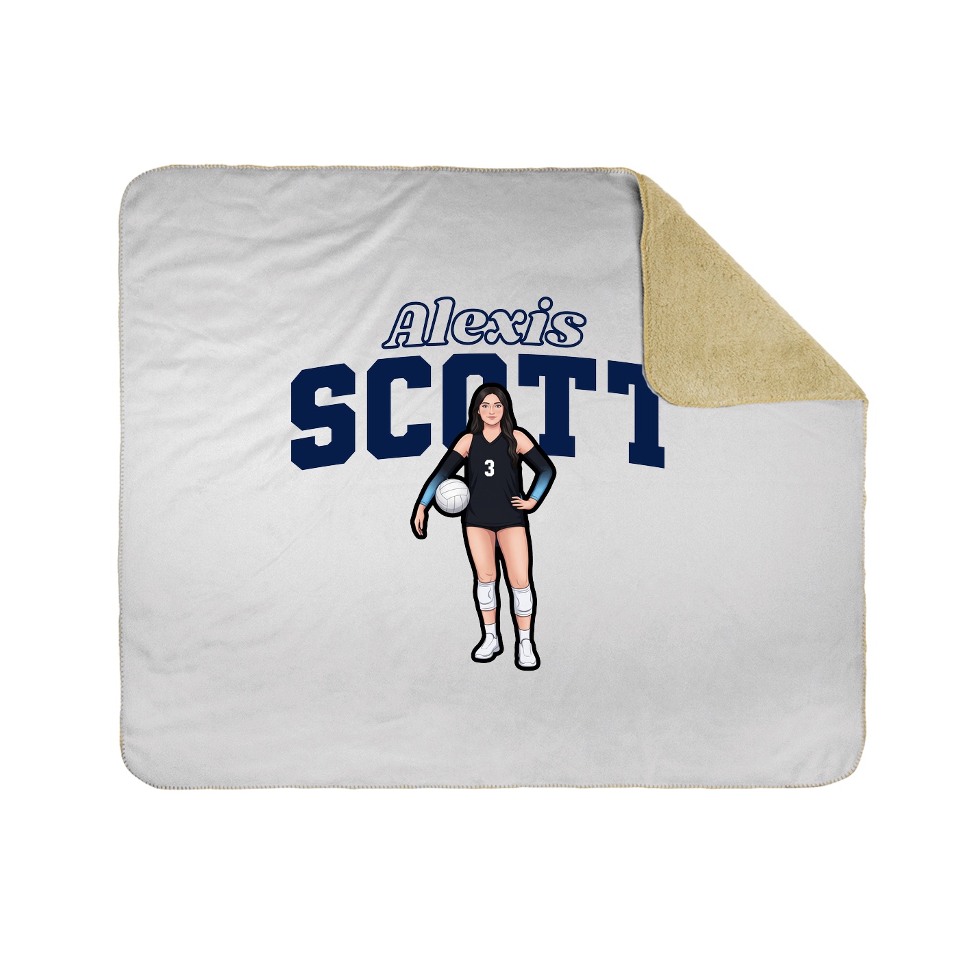 Throw Blanket — Name Arch in White