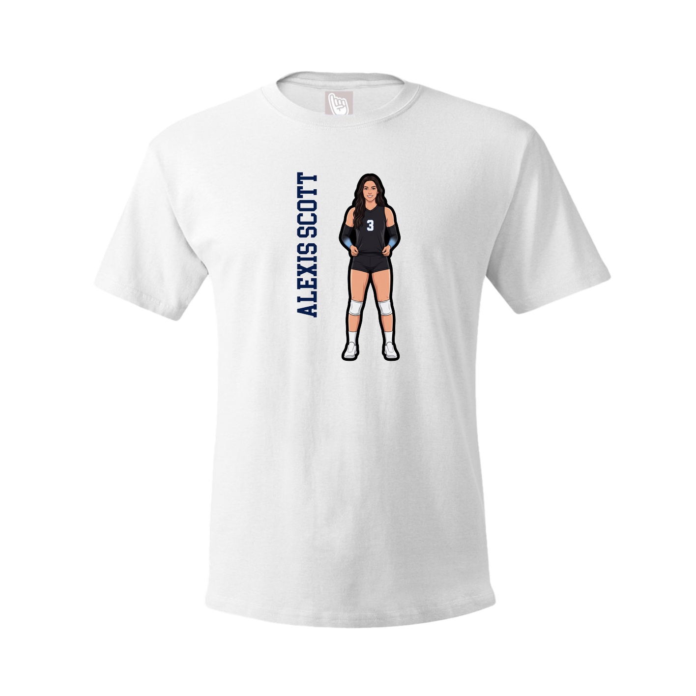 Tee — Name Vertical in White