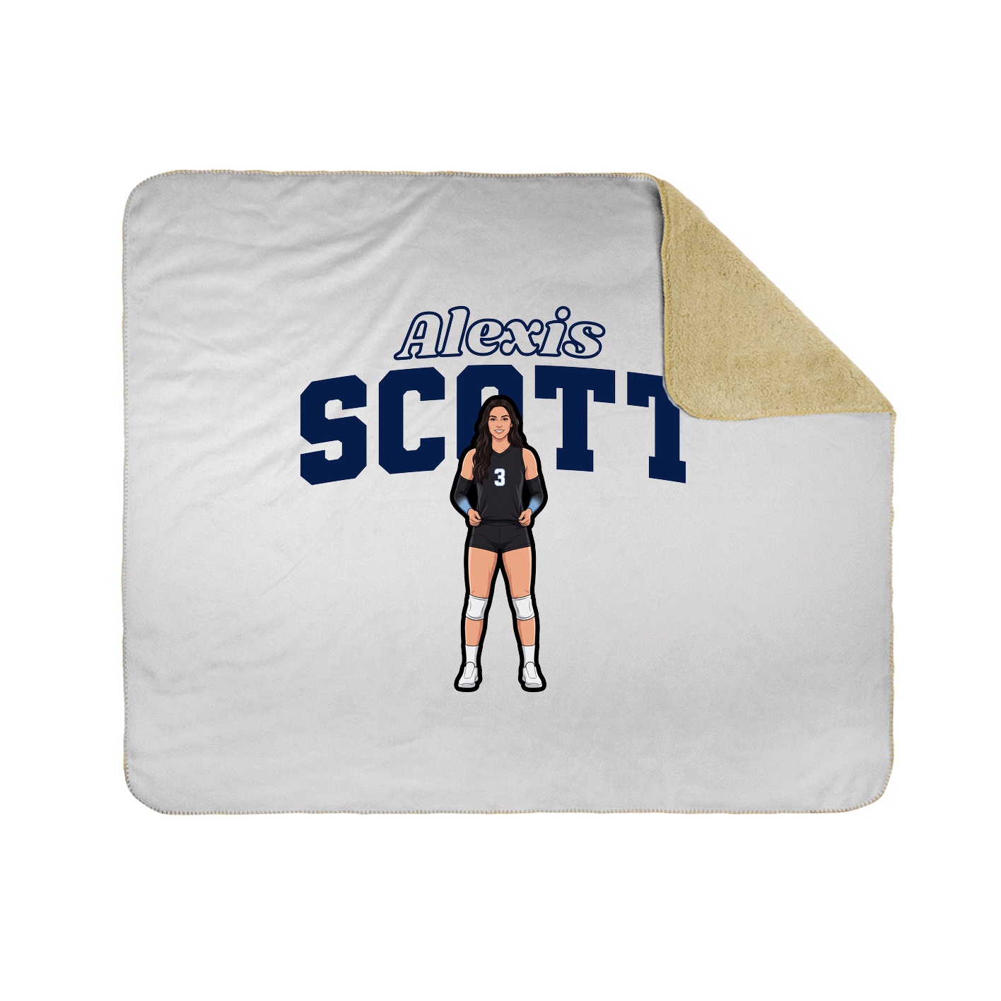 Throw Blanket — Name Arch in White