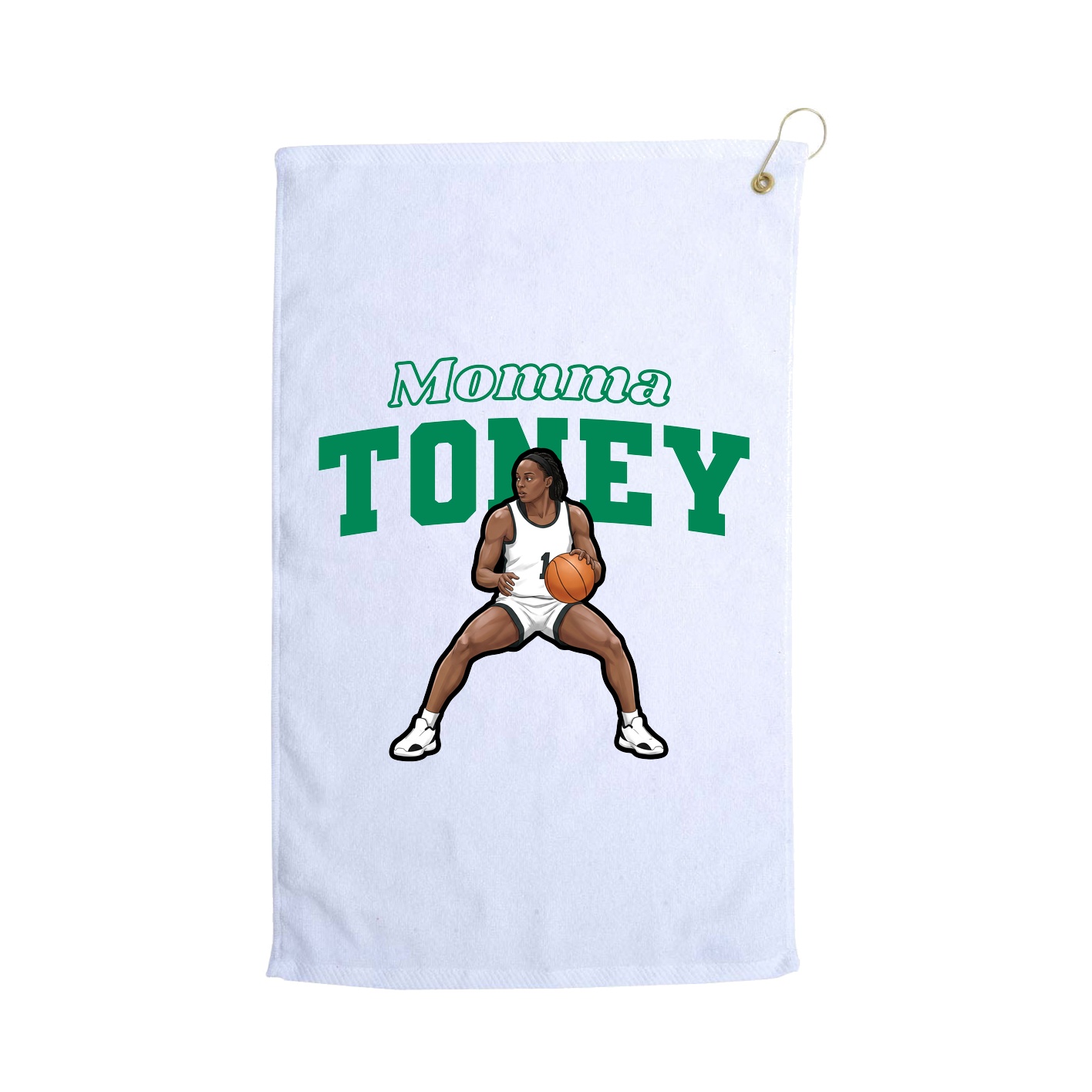 Golf Towel — Mothers Day Block in White