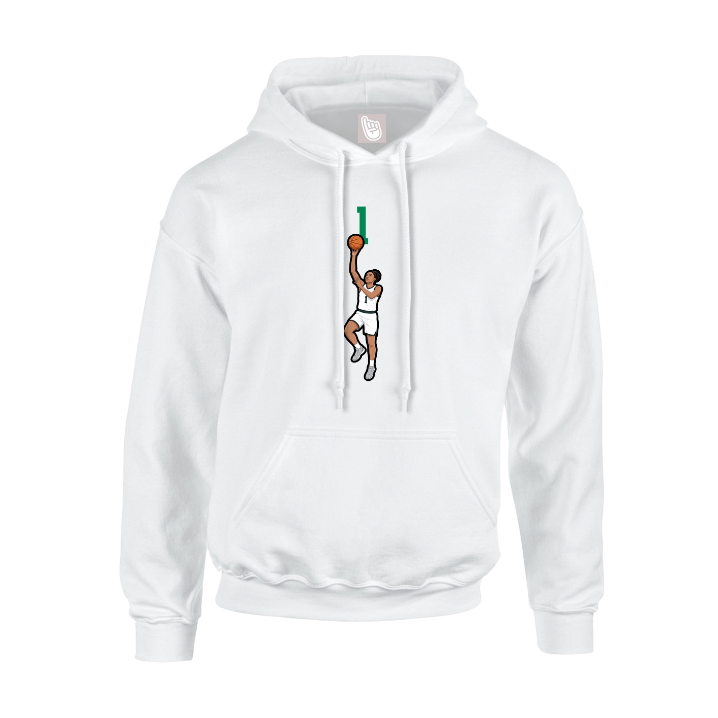 Youth Hoodie — Number Top in White