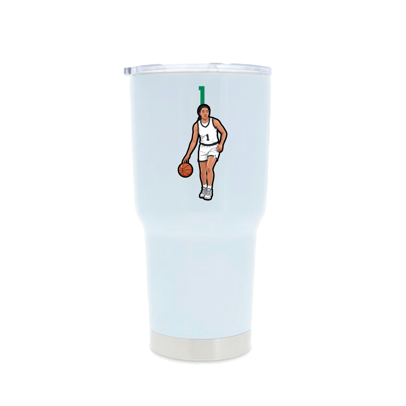 30oz Stainless Steel Tumbler — Number Top in White