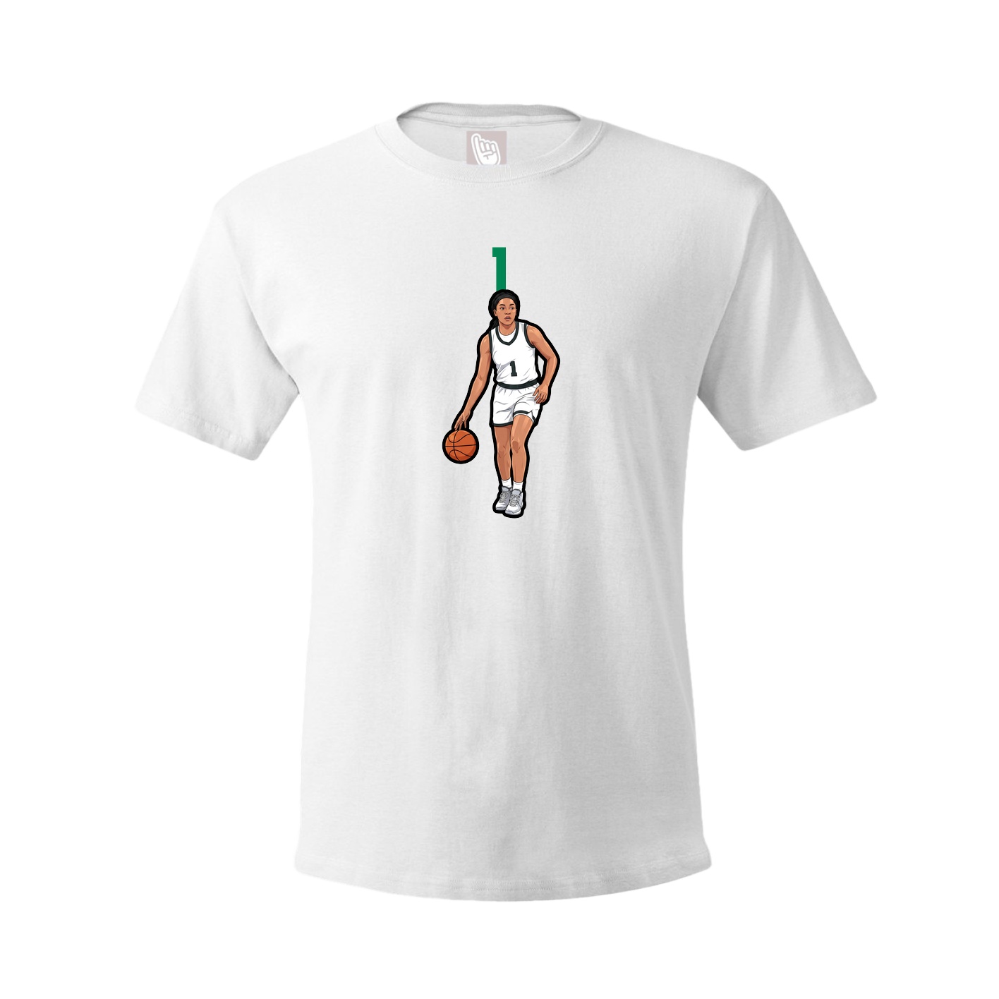 Youth Tee — Number Top in White