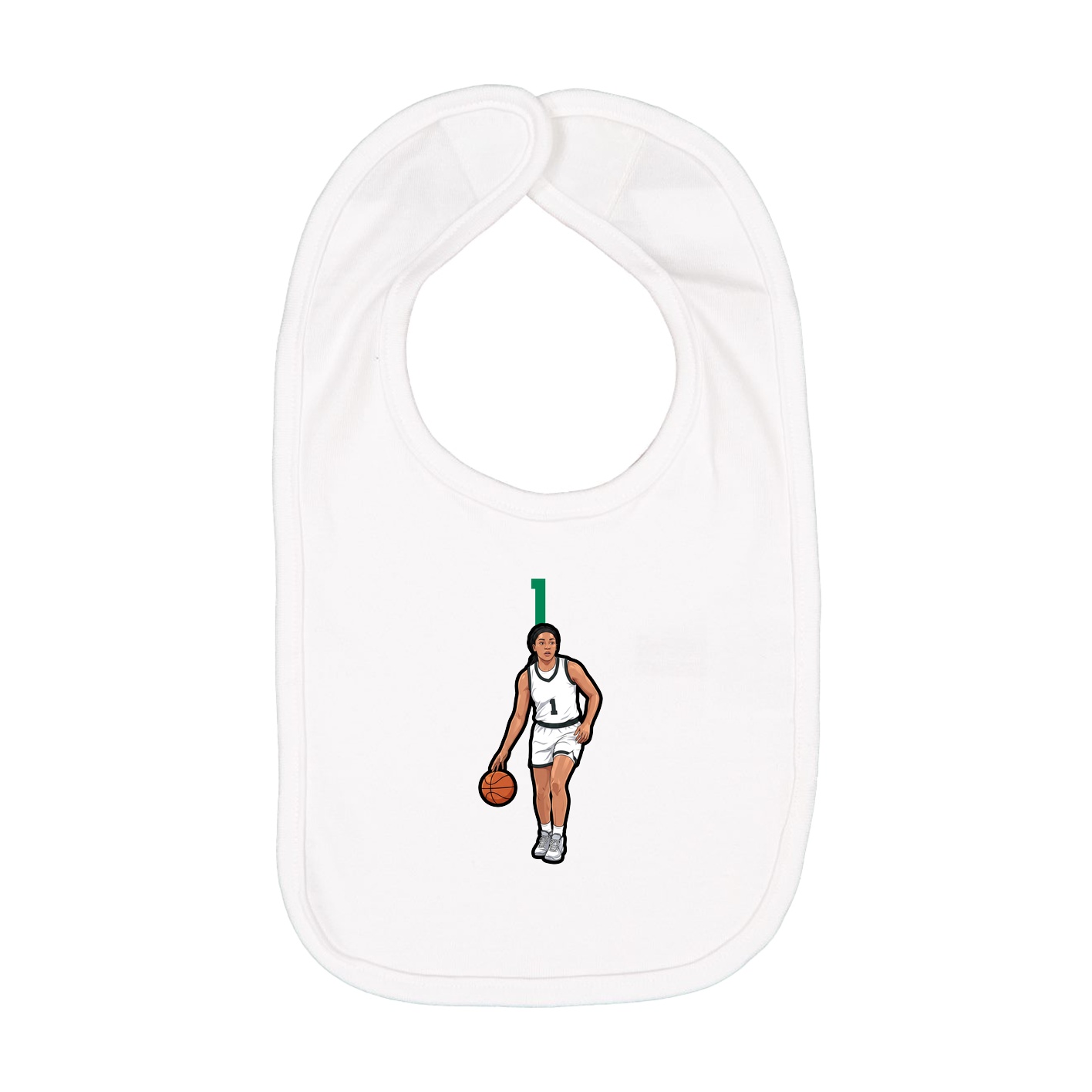 Infant Bib — Number Top in White