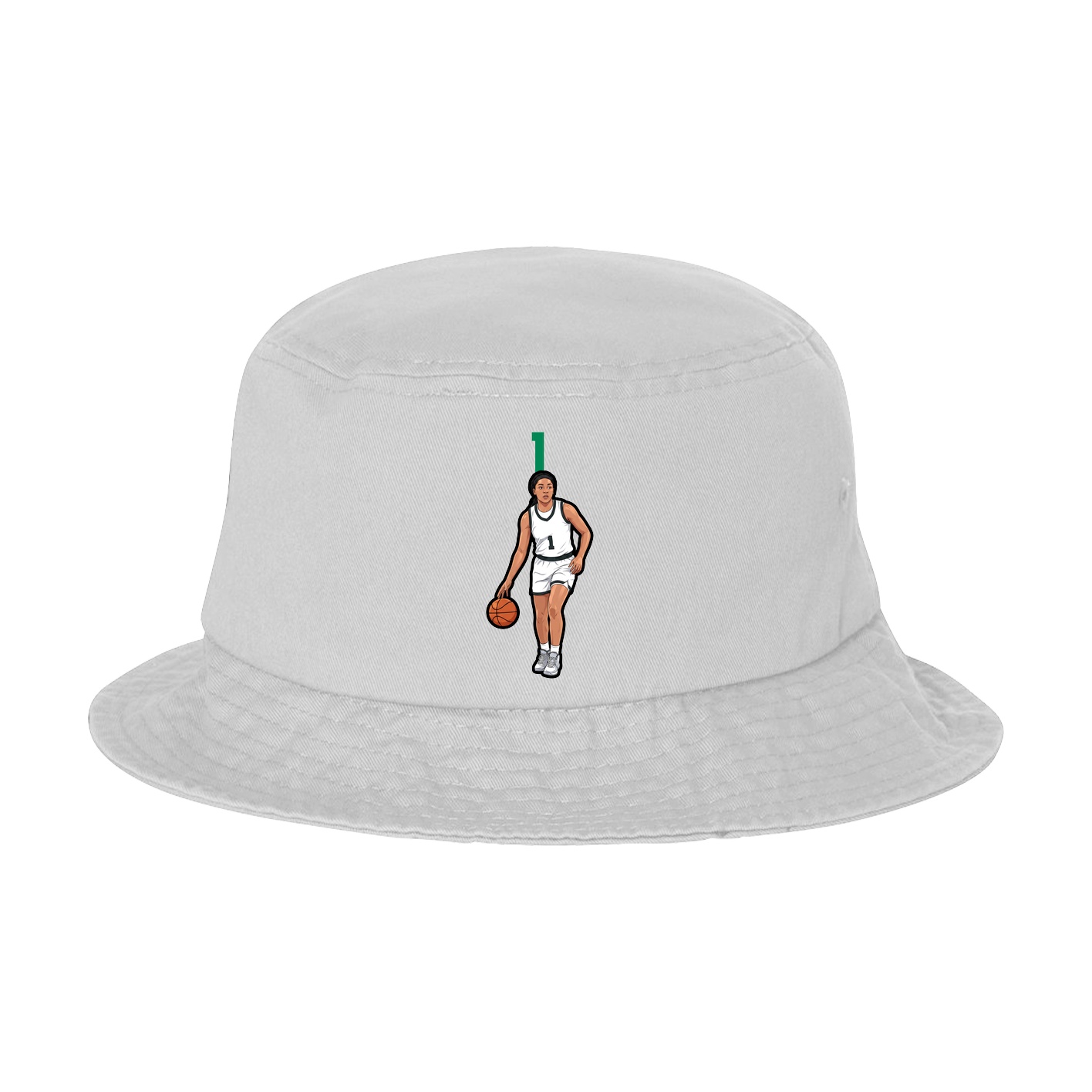 Bucket Cap — Number Top in White