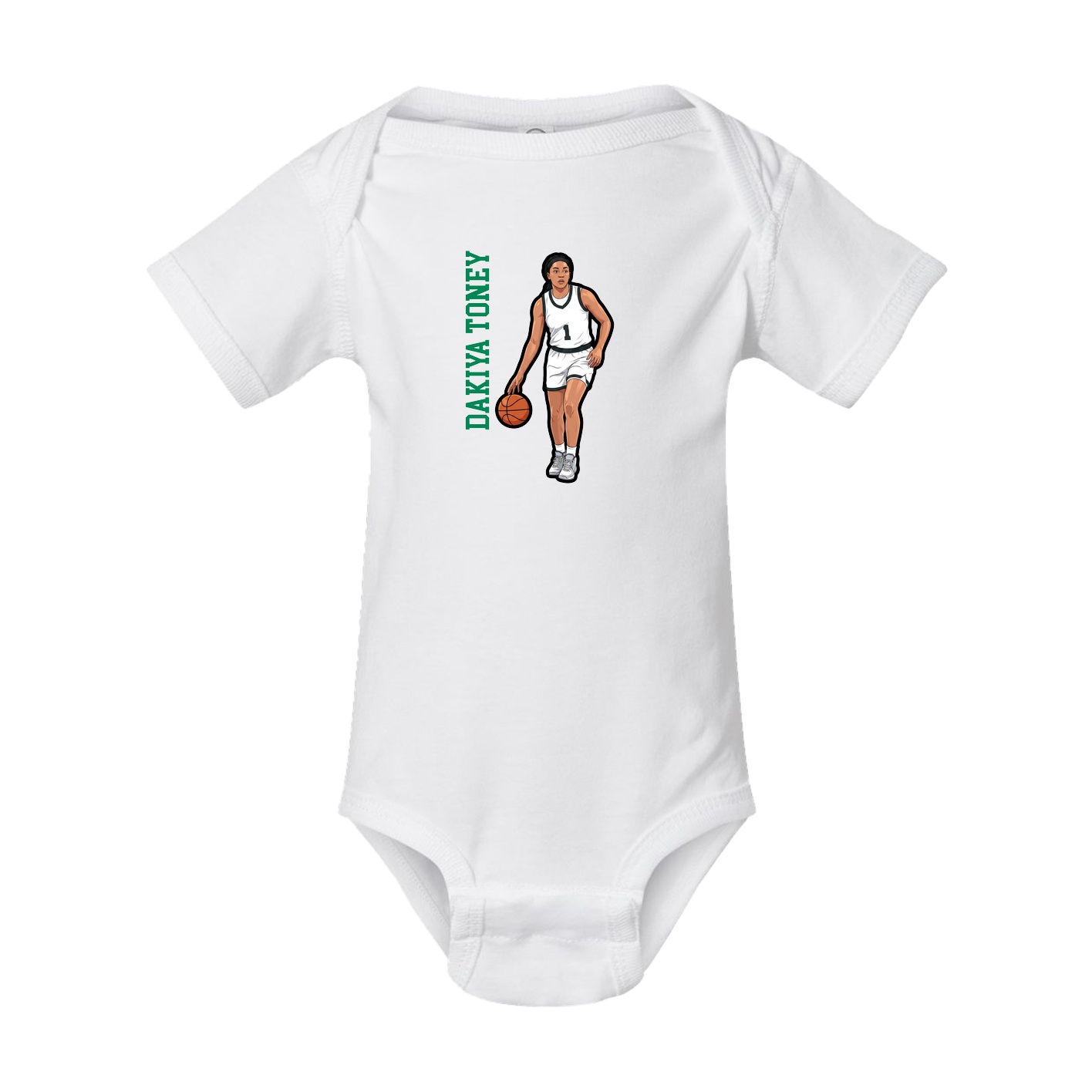 Baby Onesie — Name Vertical in White