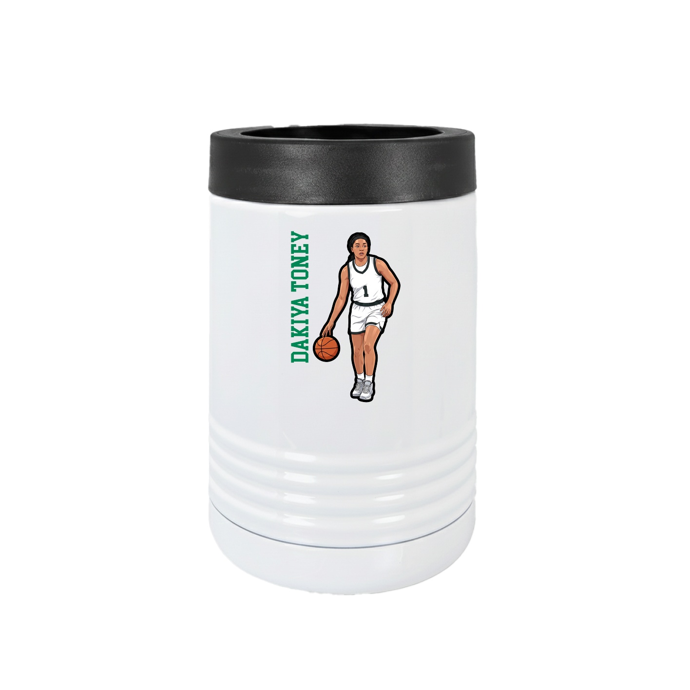 Beverage Holder — Name Vertical in White