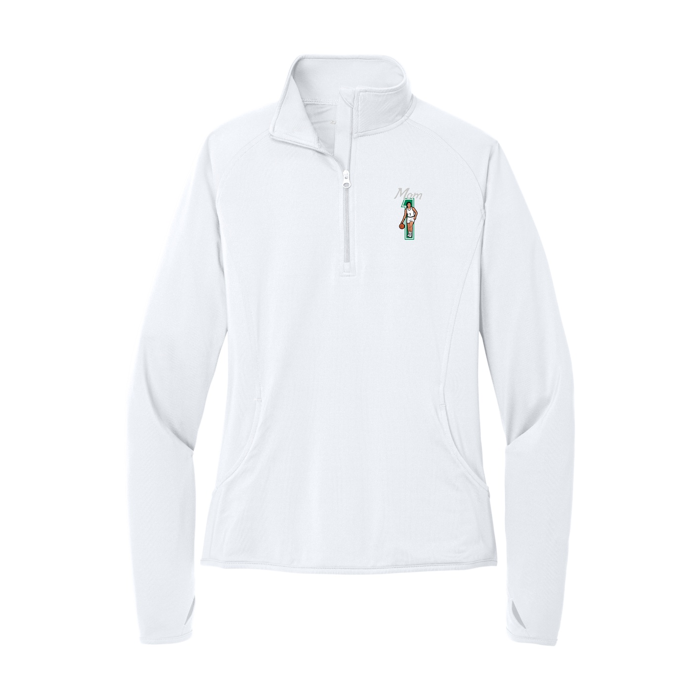 Women's Q-Zip Pullover — Mothers Day Shirsey in White