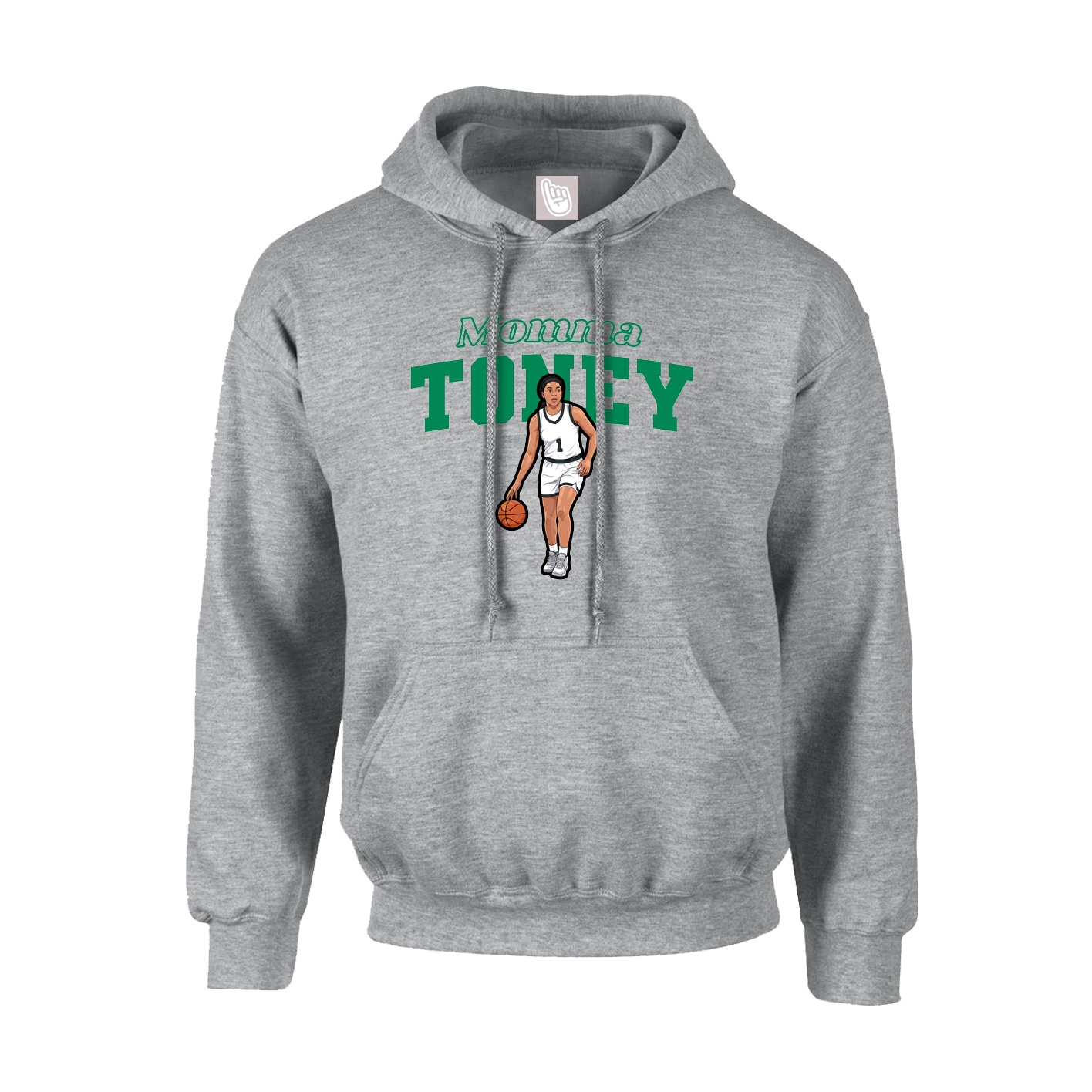 Youth Hoodie — Mothers Day Block in Grey