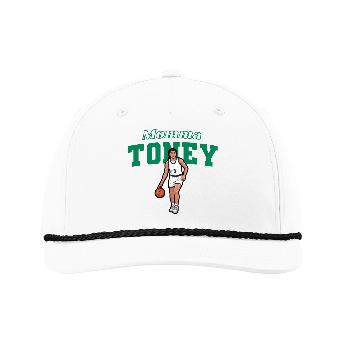 Five-Panel Classic Rope Cap — Mothers Day Block in White
