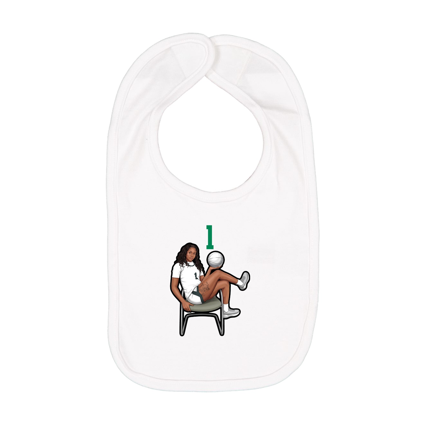 Infant Bib — Number Top in White