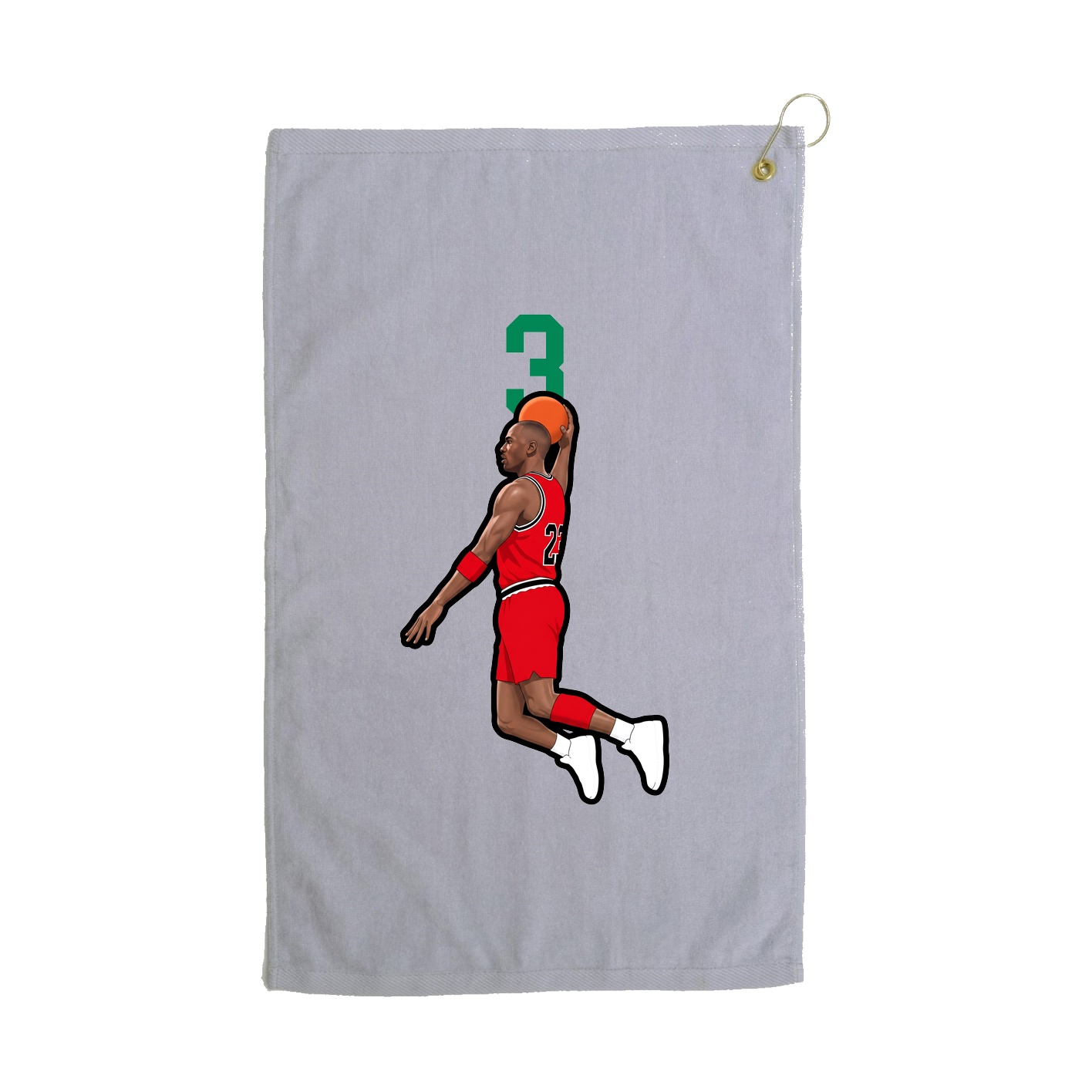 Golf Towel — Number Top in Grey