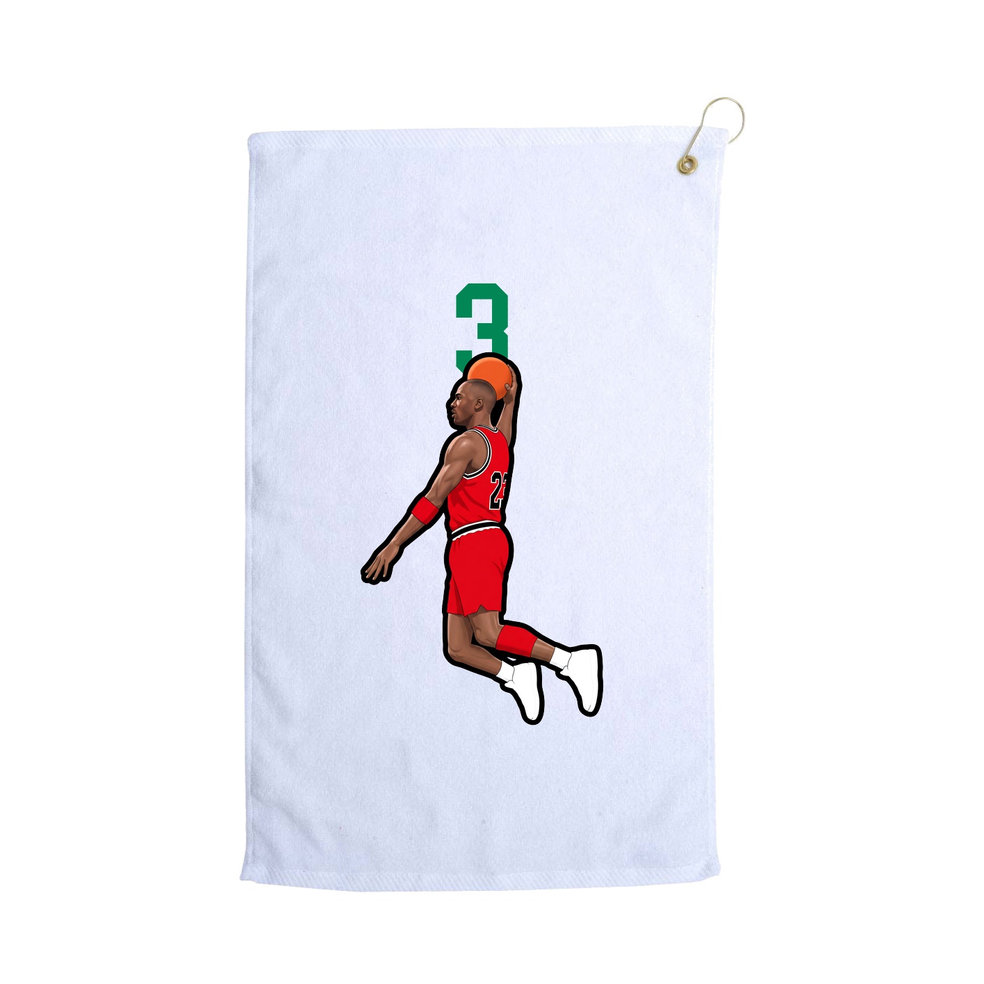 Golf Towel — Number Top in White