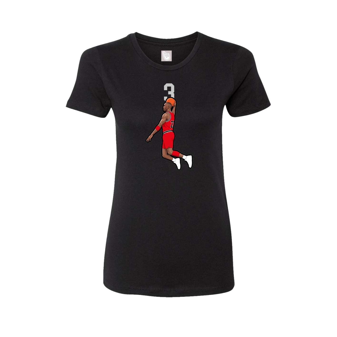 Fitted Women's Tee — Number Top in Black