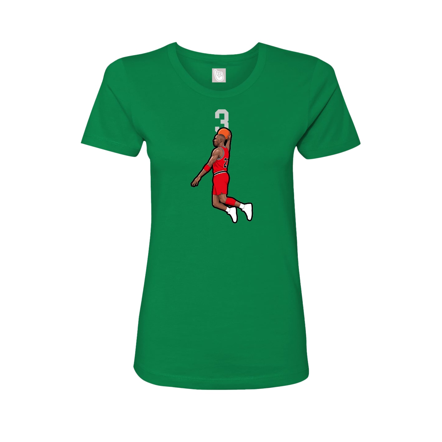 Fitted Women's Tee — Number Top in Green