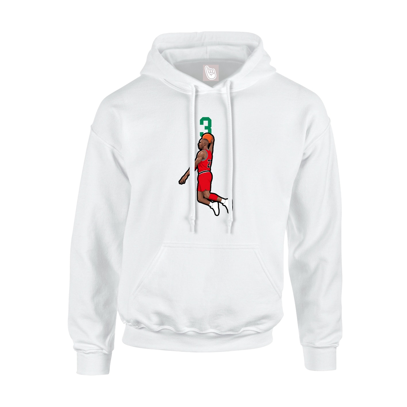 Youth Hoodie — Number Top in White