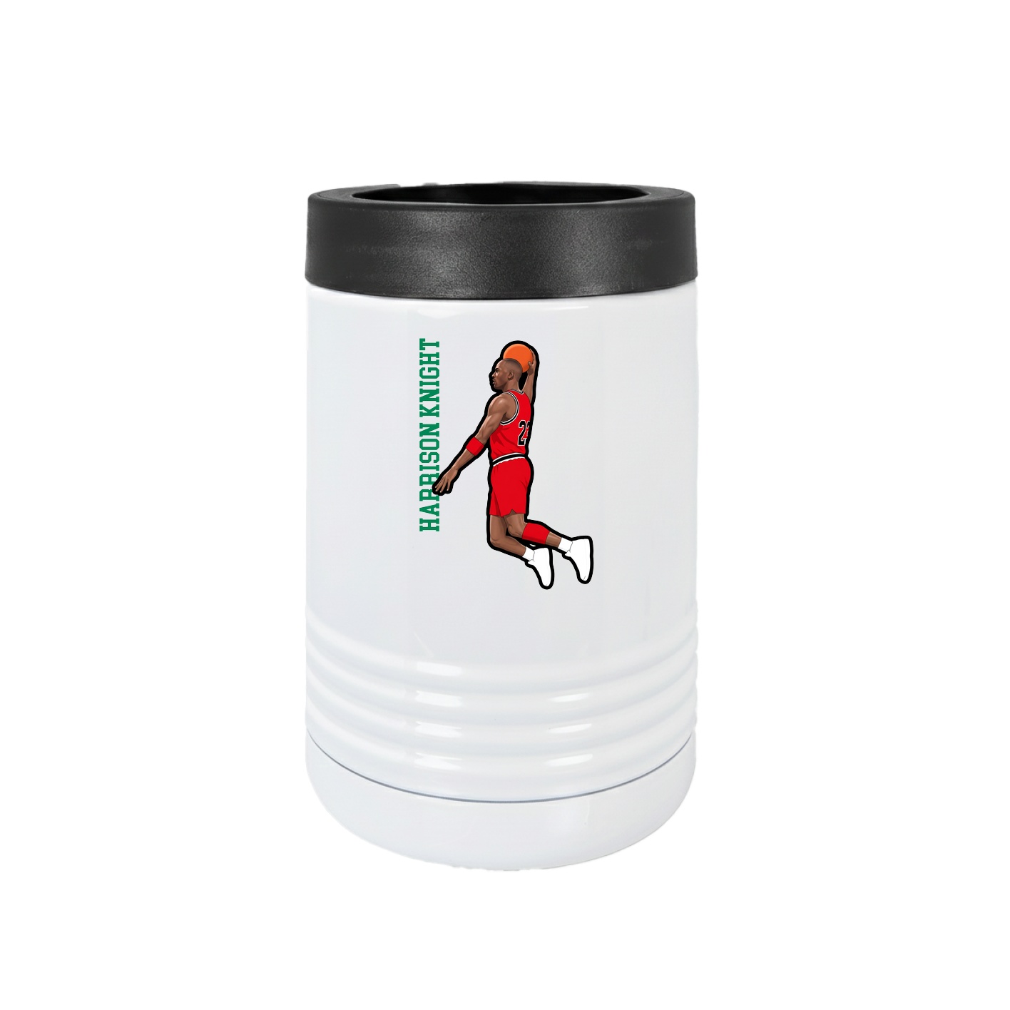 Beverage Holder — Name Vertical in White