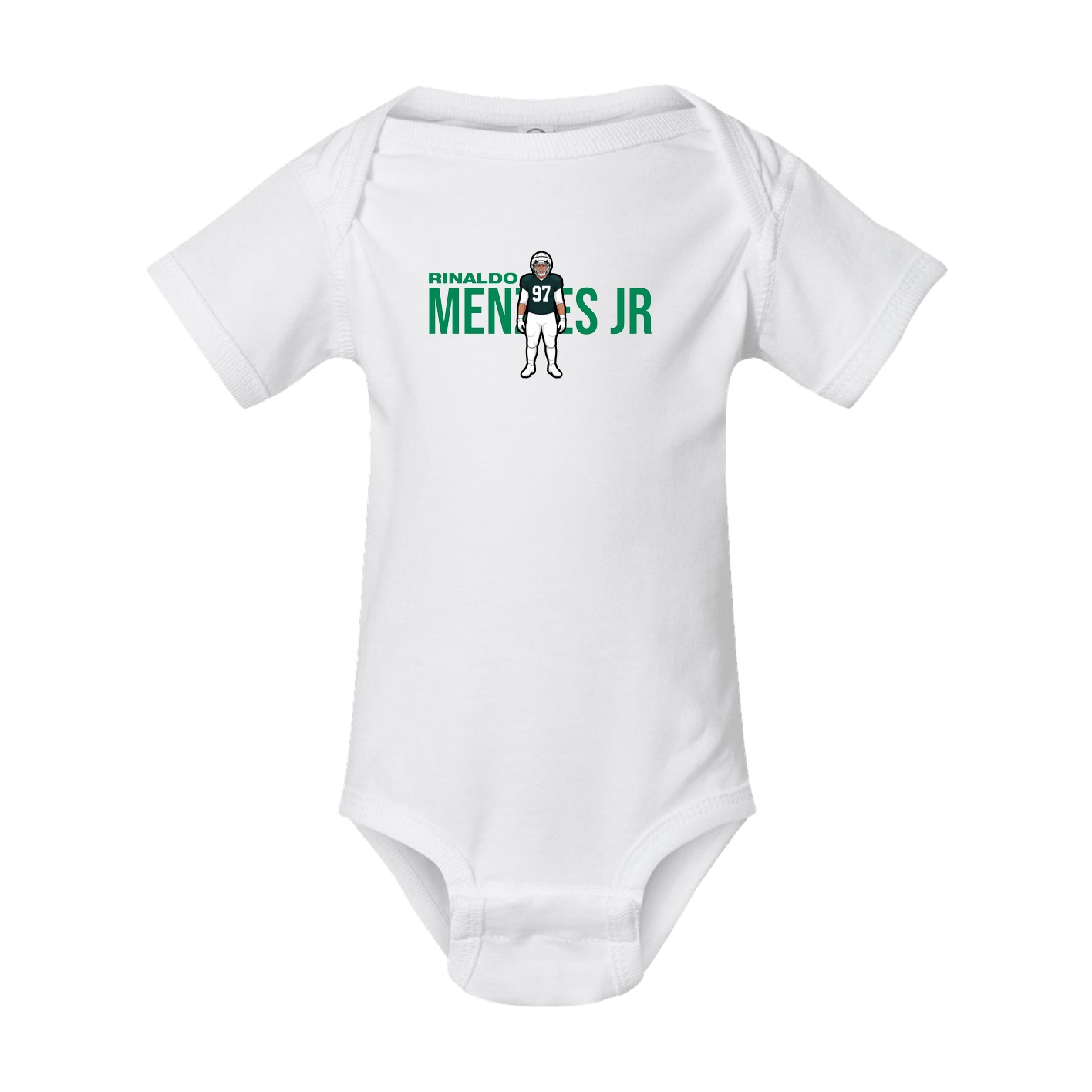 Baby Onesie — Player Name in White