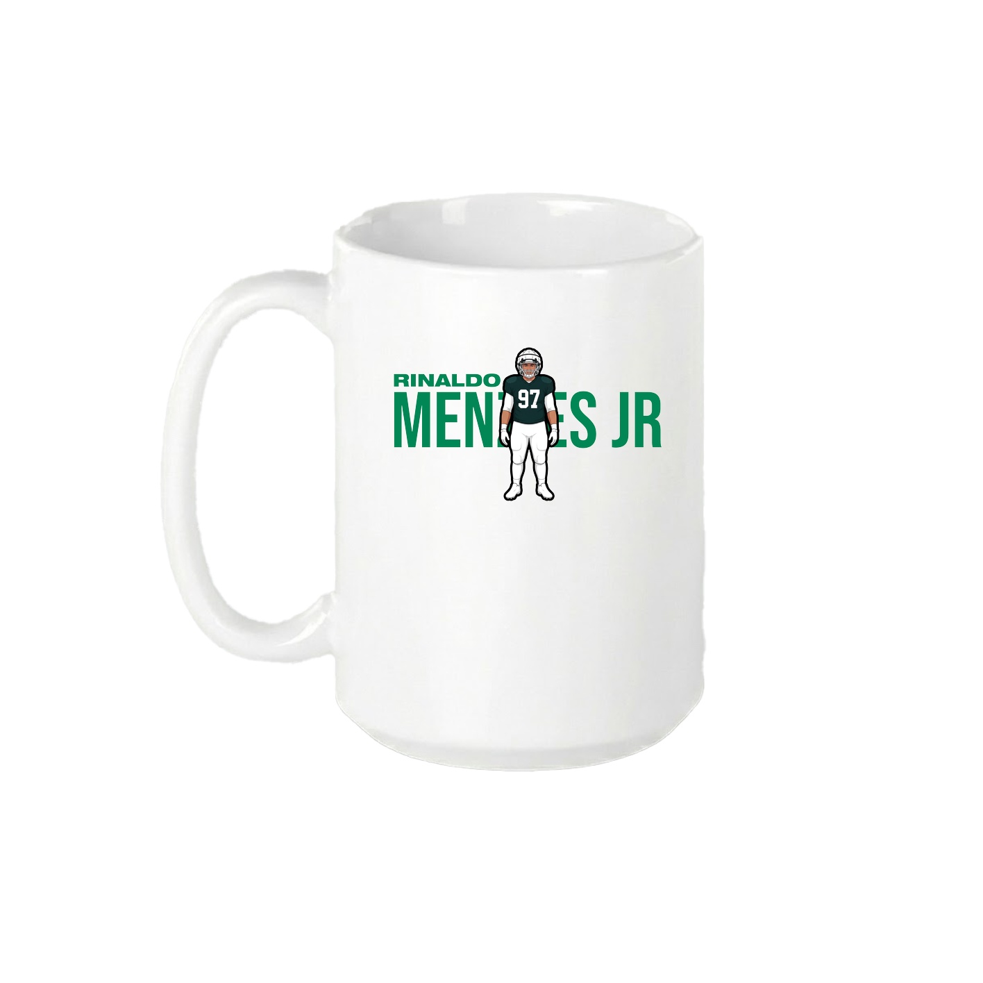 15oz Coffee Mug — Player Name in White